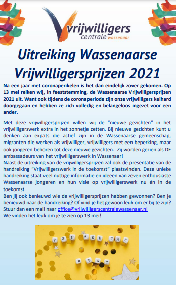 Uitreiking Wassenaarse vrijwilligersprijzen 2021